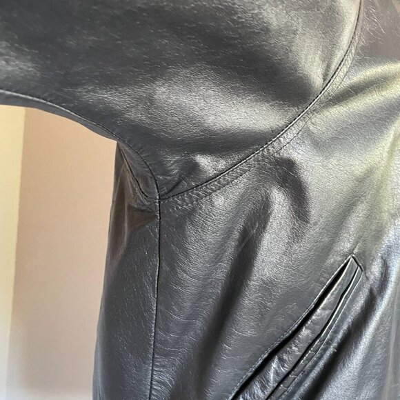 Silton Men's Vintage Black Leather Bomber Jacket, Size 40   EUC 2 - Picture 11 of 13